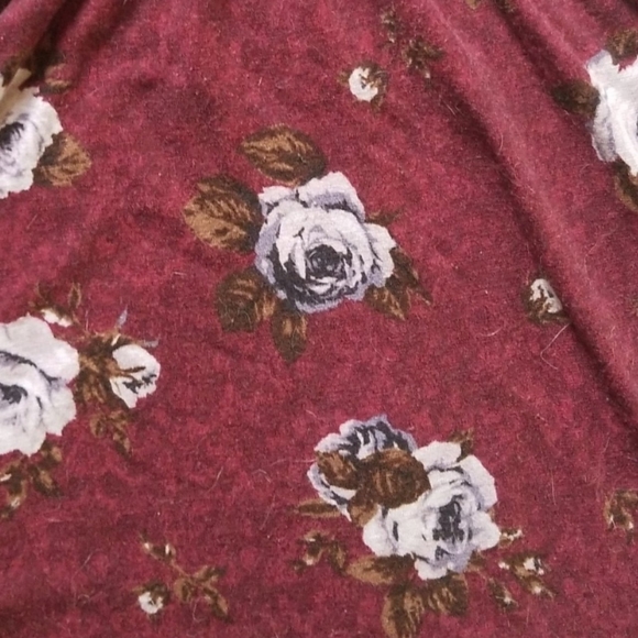 Kimchi Blue deep maroon floral skater dress - Picture 2 of 4